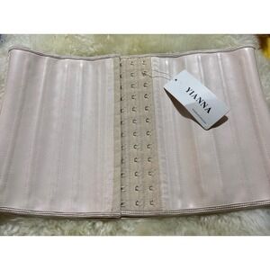 Yianna Nude Hook & Eye‎ Latex Corset Waist Trainer Cincher, Size XL